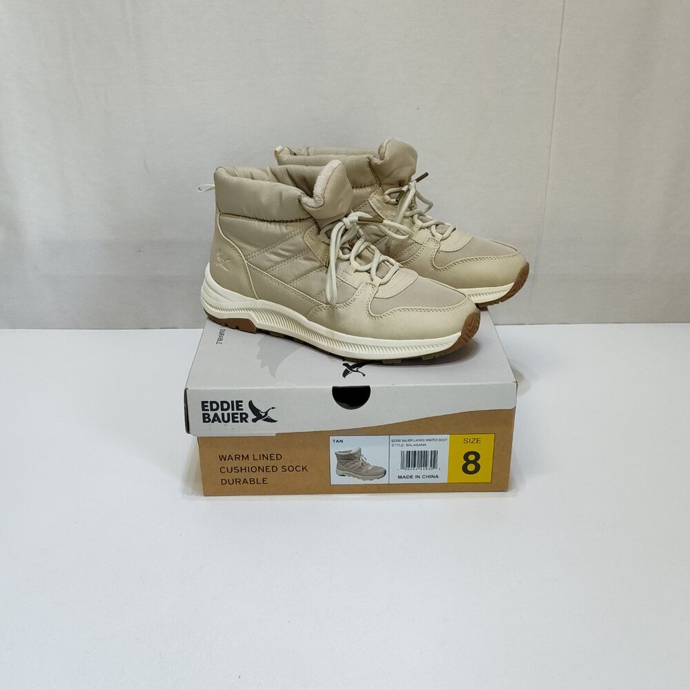 Eddie Bauer Winter Boots WMNS 8M Balasana Faux Fur Warm Lined Durable Cushioned